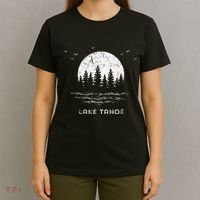 Lake Tahoe Californianevada Mountain Resort Moon Trees T-Shirt thumb 4