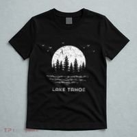 Lake Tahoe Californianevada Mountain Resort Moon Trees T-Shirt thumb 5