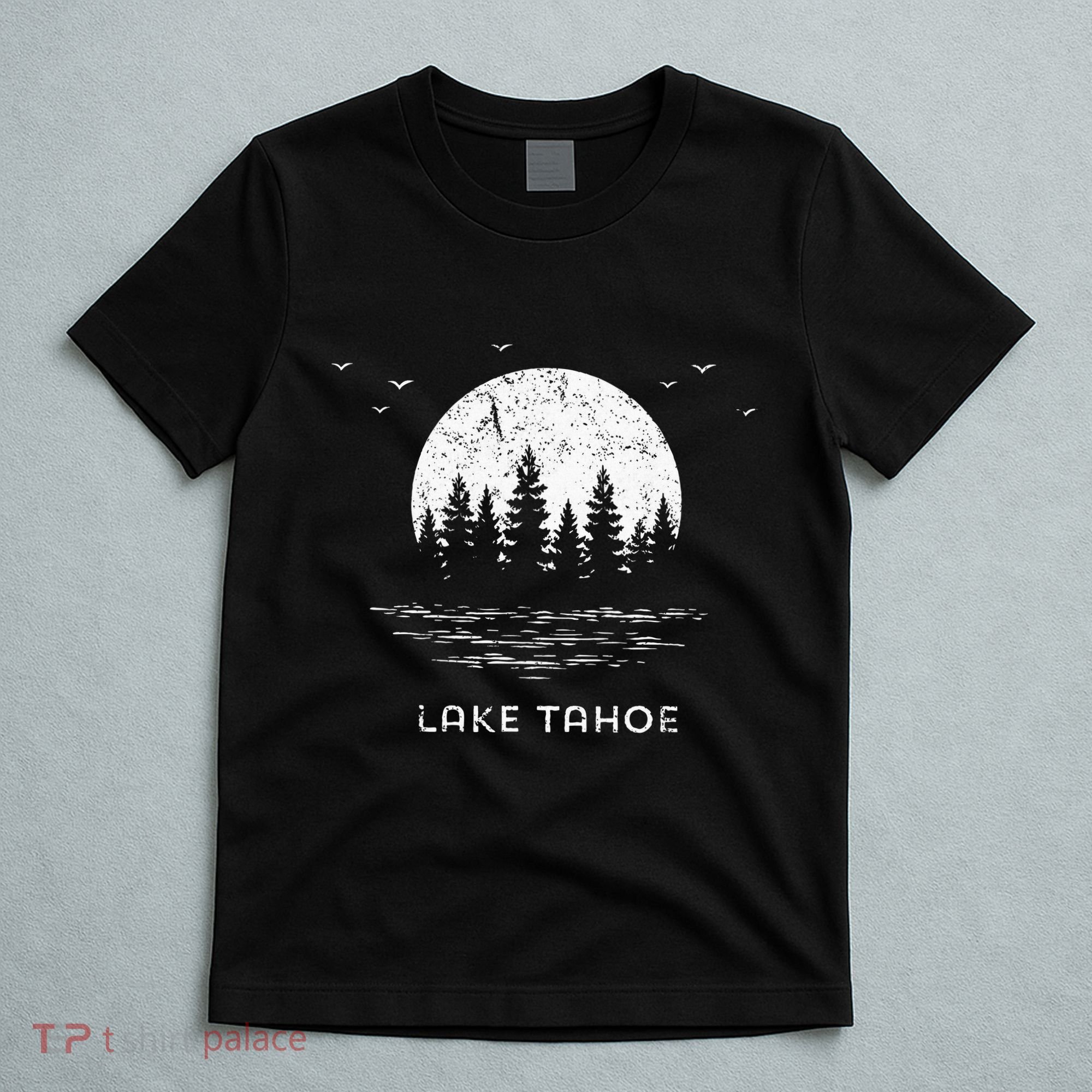 Lake Tahoe Californianevada Mountain Resort Moon Trees T-Shirt
