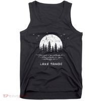 Lake Tahoe Californianevada Mountain Resort Moon Trees Tank Top thumb 0