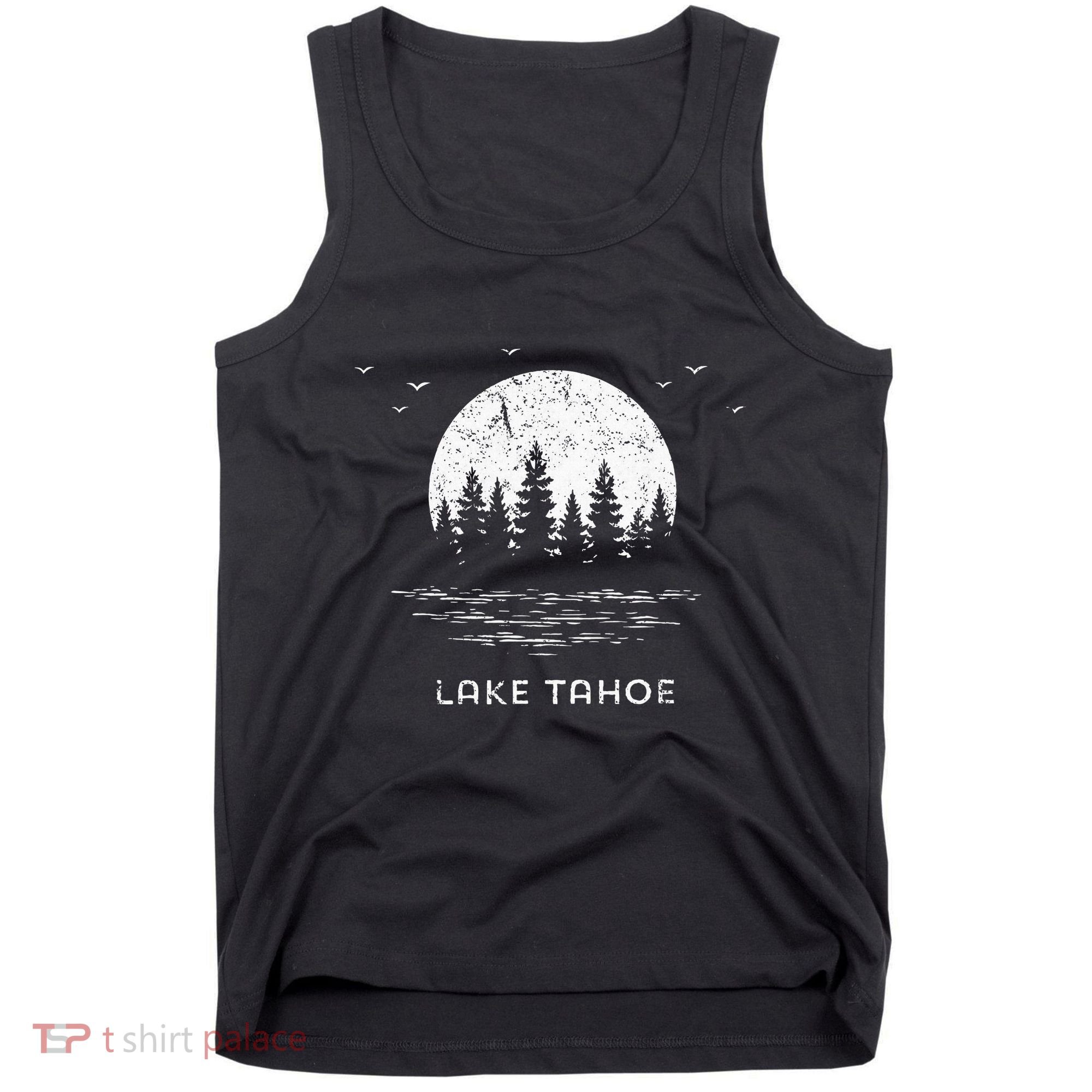 Lake Tahoe Californianevada Mountain Resort Moon Trees Tank Top
