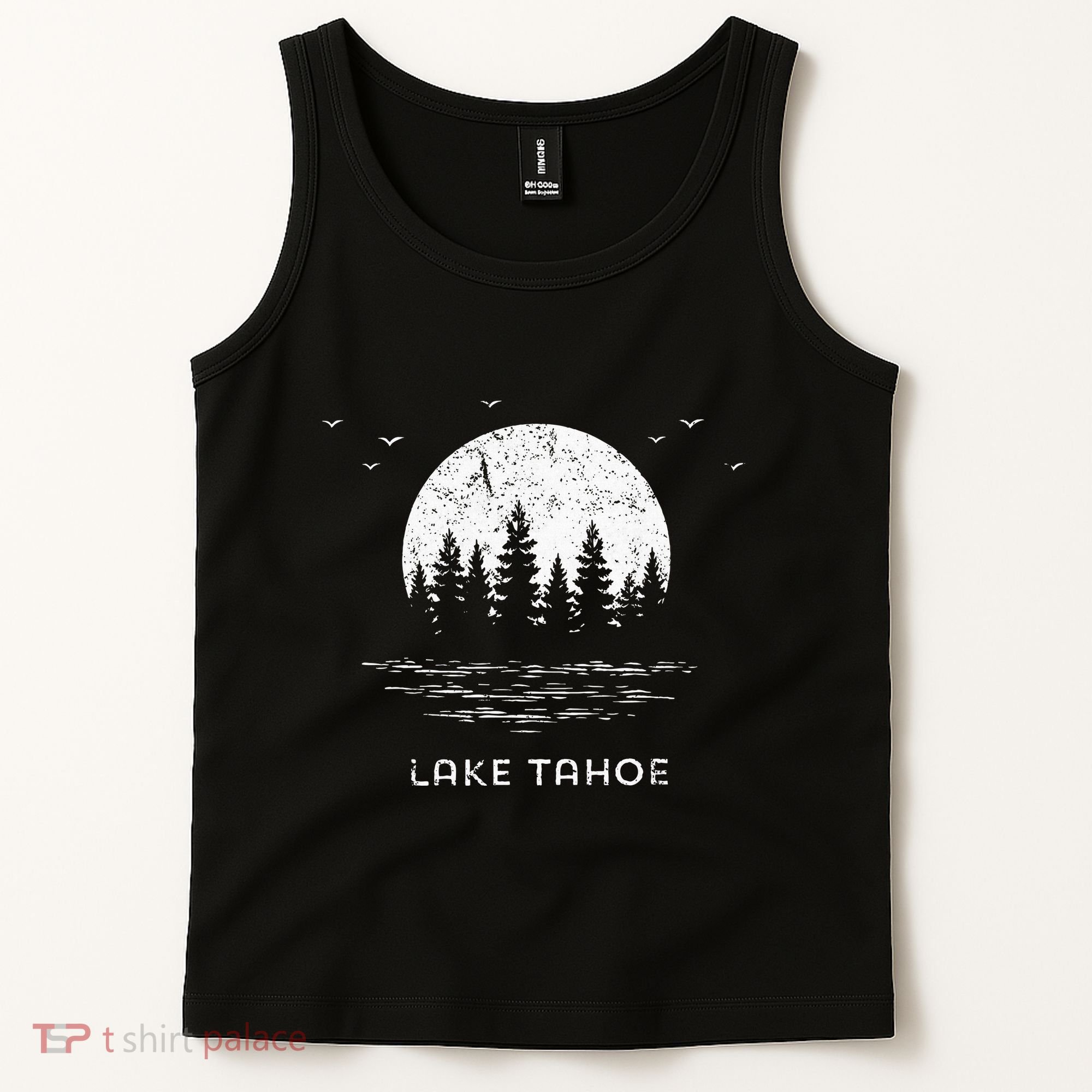 Lake Tahoe Californianevada Mountain Resort Moon Trees Tank Top