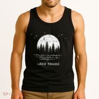 Lake Tahoe Californianevada Mountain Resort Moon Trees Tank Top thumb 3