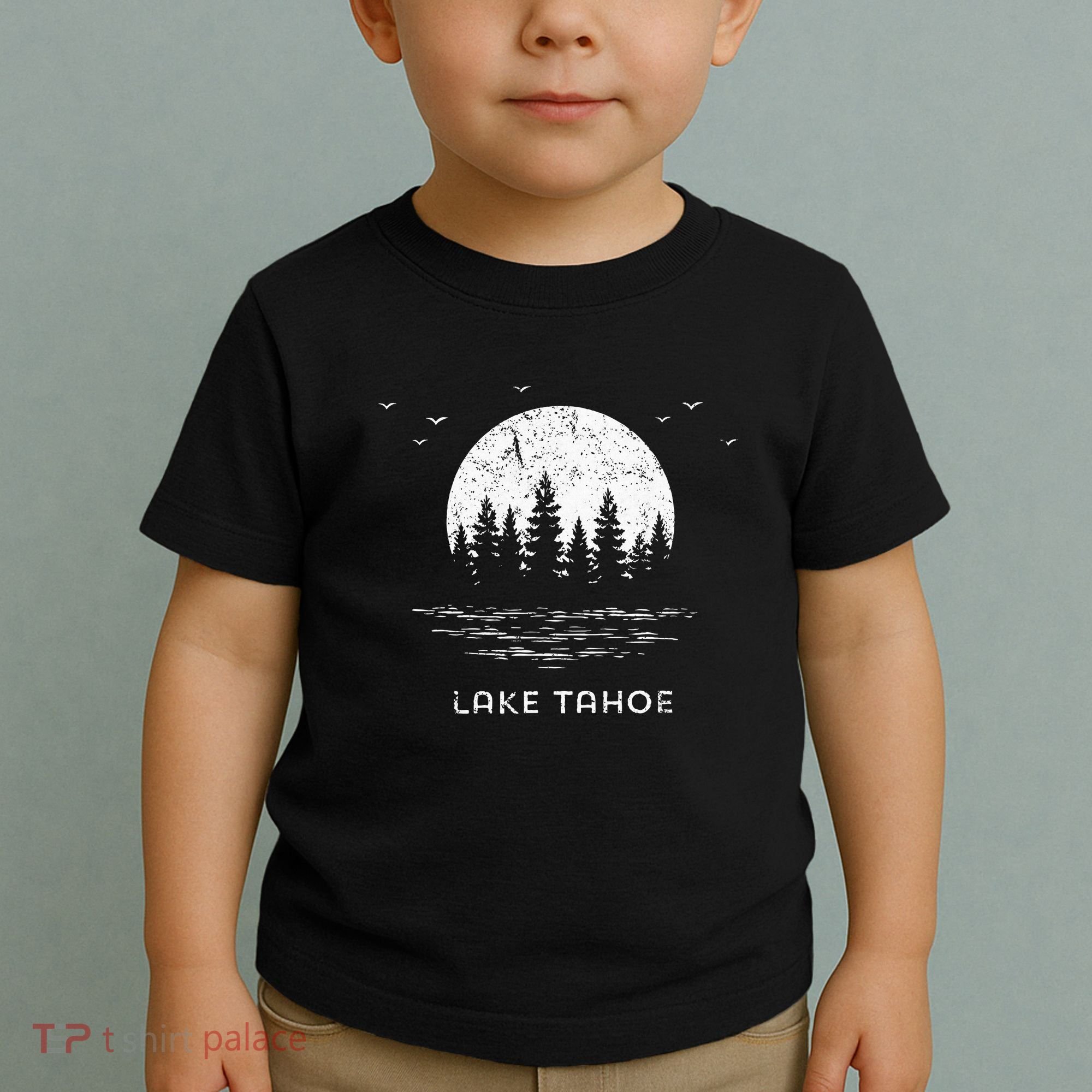 Lake Tahoe Californianevada Mountain Resort Moon Trees Toddler T-Shirt