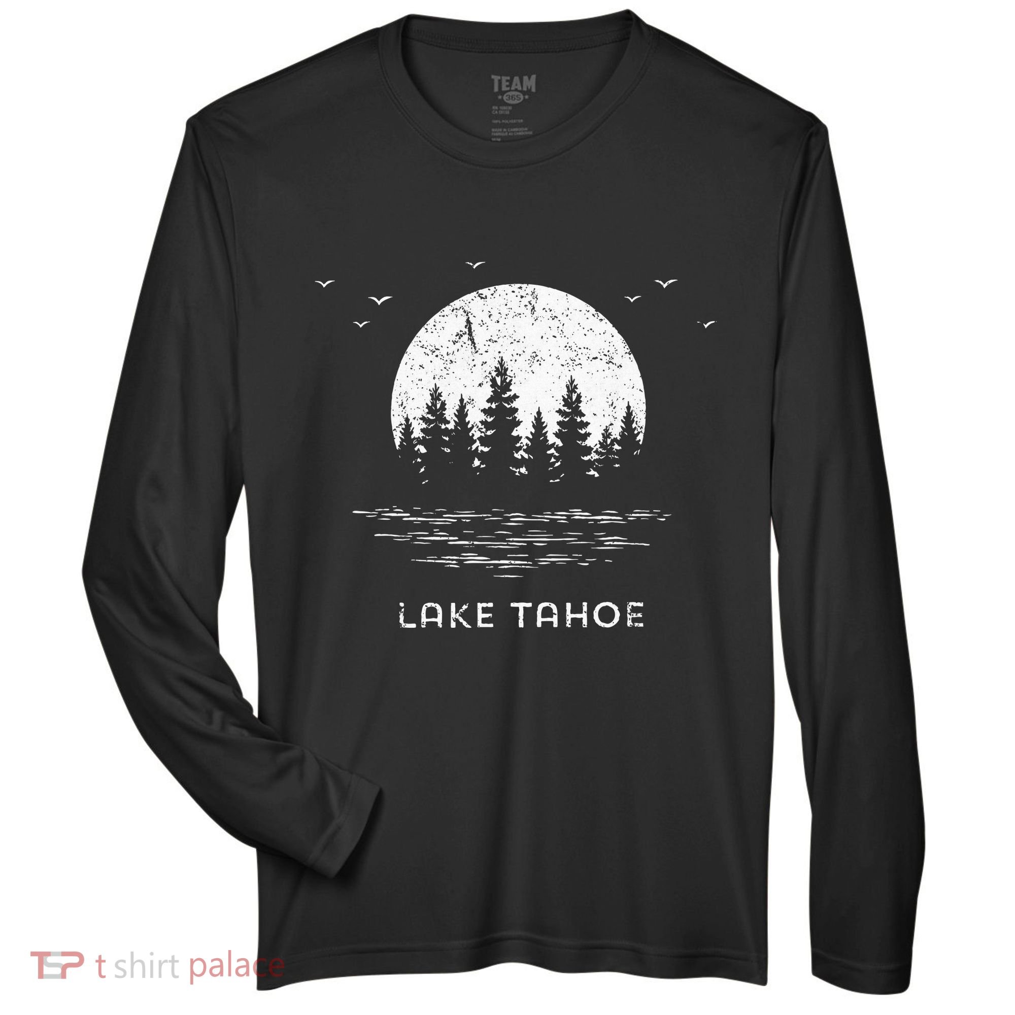 Lake Tahoe Californianevada Mountain Resort Moon Trees Zone Performance Long-Sleeve T-Shirt