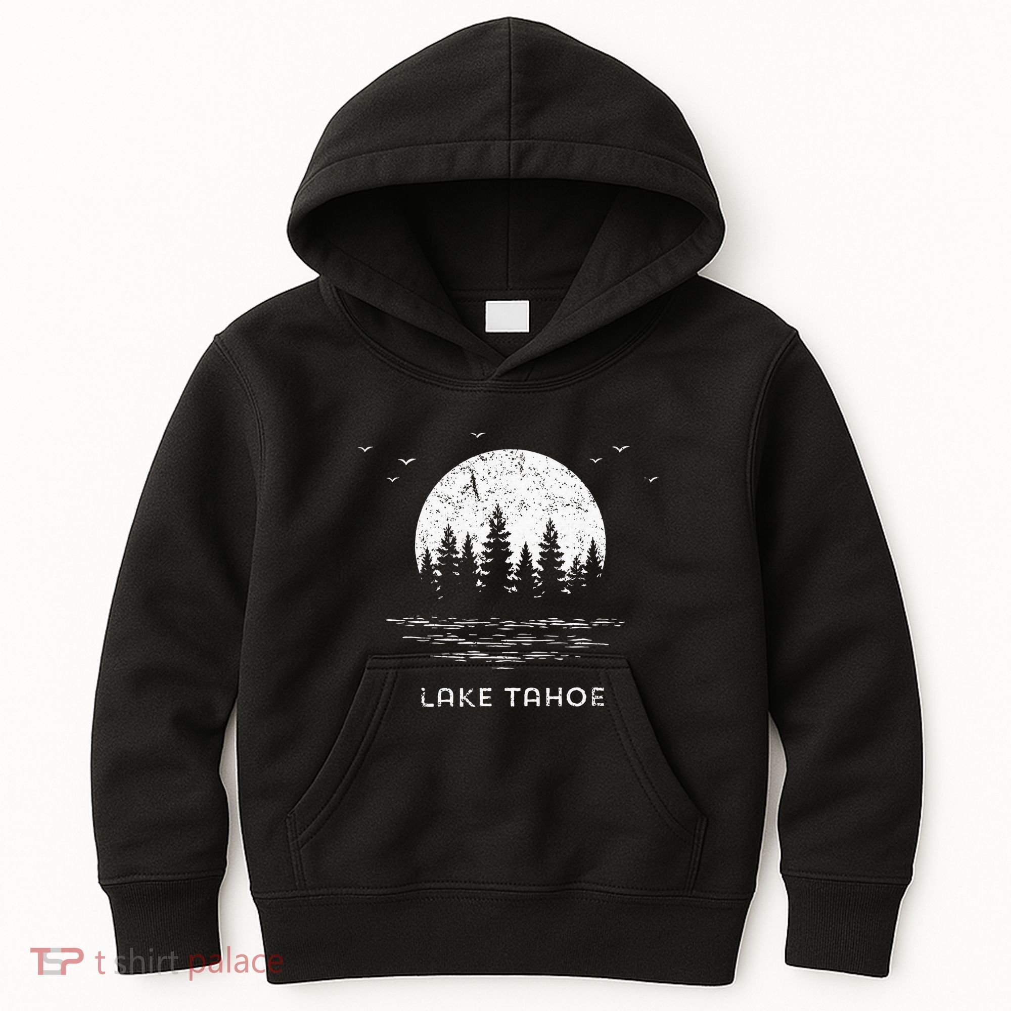 Lake Tahoe Californianevada Mountain Resort Moon Trees Kids Hoodie