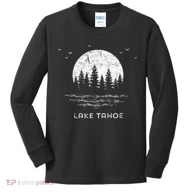 Lake Tahoe Californianevada Mountain Resort Moon Trees Kids Long Sleeve Shirt