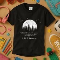 Lake Tahoe Californianevada Mountain Resort Moon Trees Kids T-Shirt thumb 3