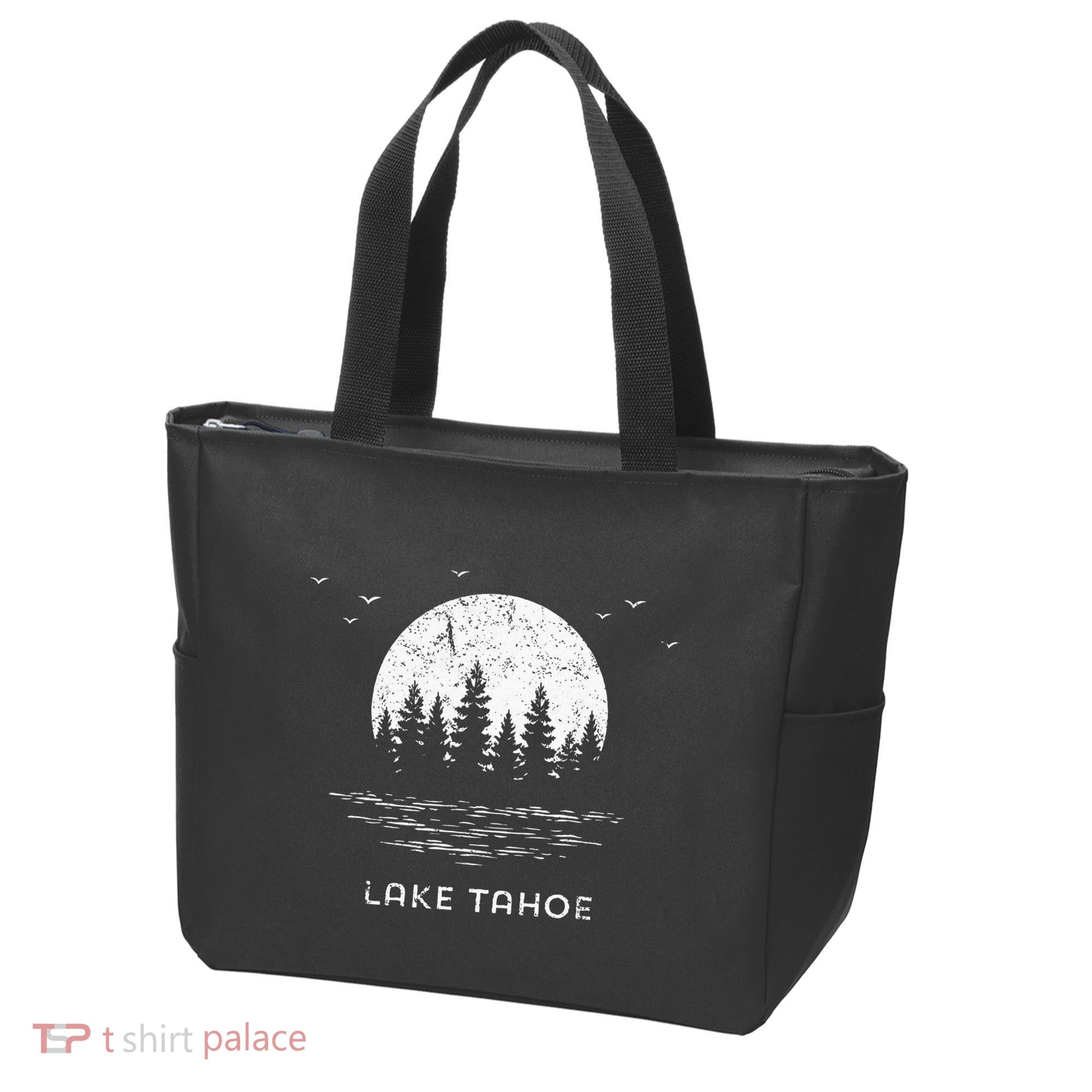 Lake Tahoe Californianevada Mountain Resort Moon Trees Tote Bag