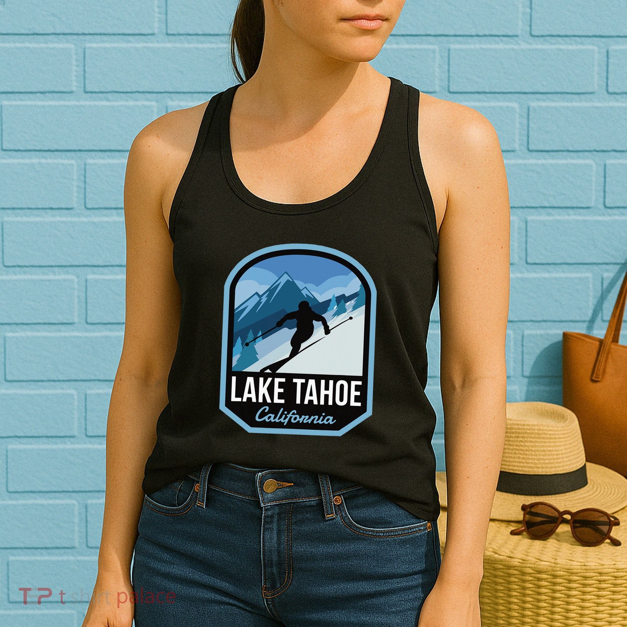 Lake Tahoe California Ski Mountain Women's Tank Top