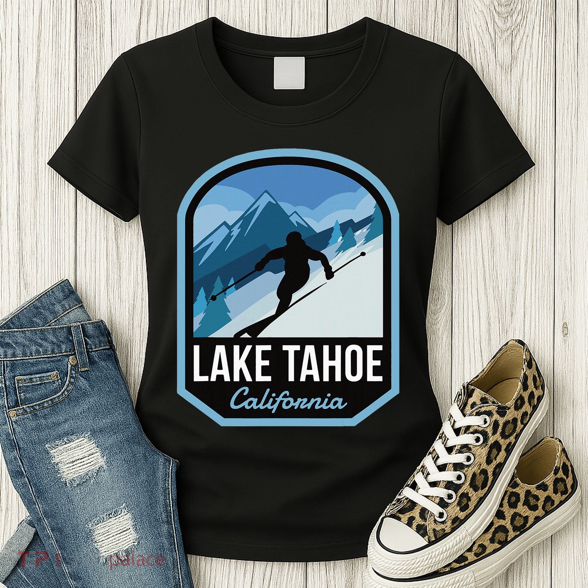 Lake Tahoe California Ski Mountain Women's T-Shirt
