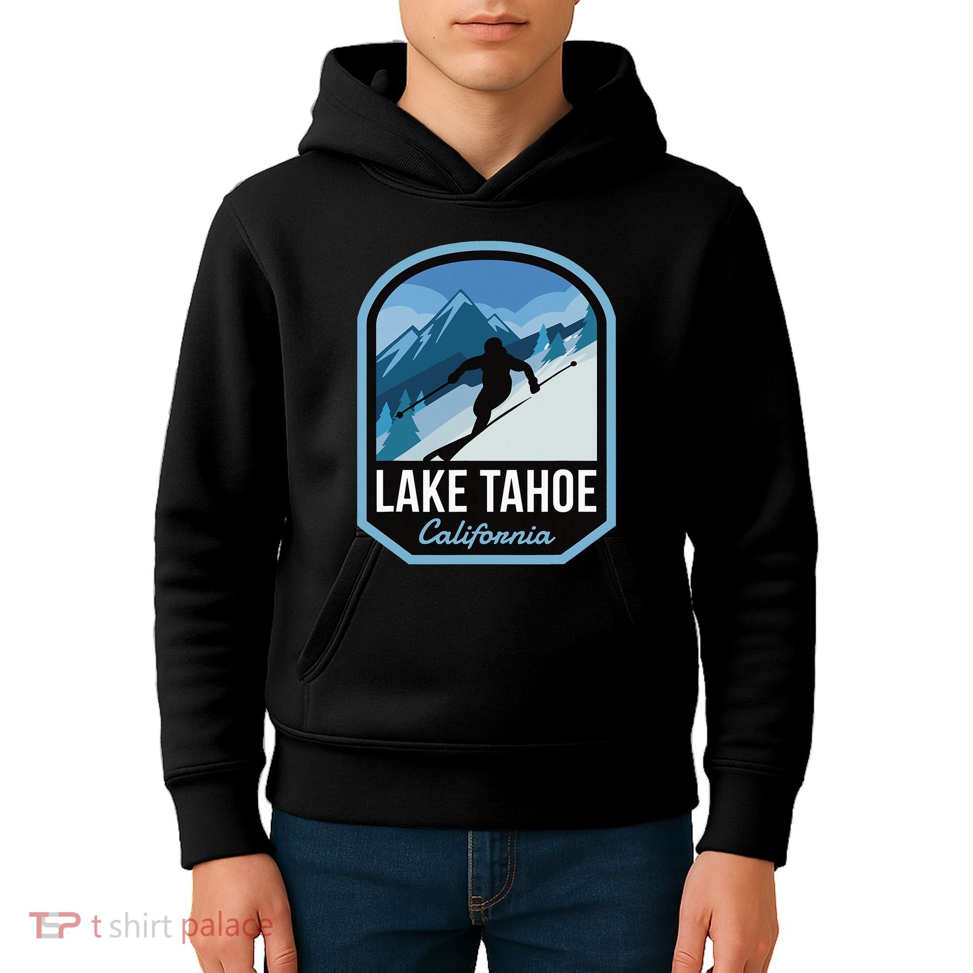 Lake Tahoe California Ski Mountain Kids Hoodie