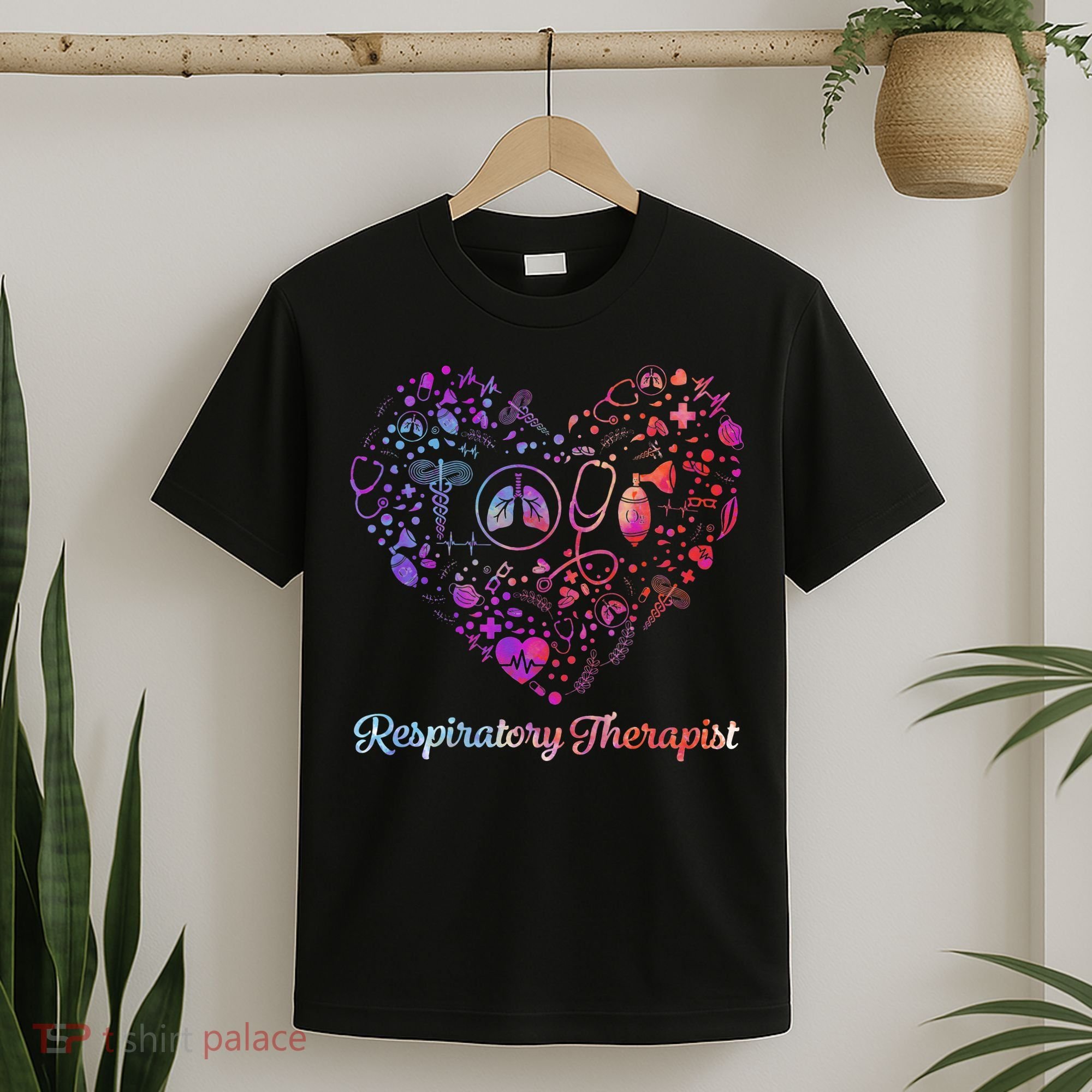 LOVE Tie Dye Heart Respiratory Therapist RT Nurse Nursing T-Shirt