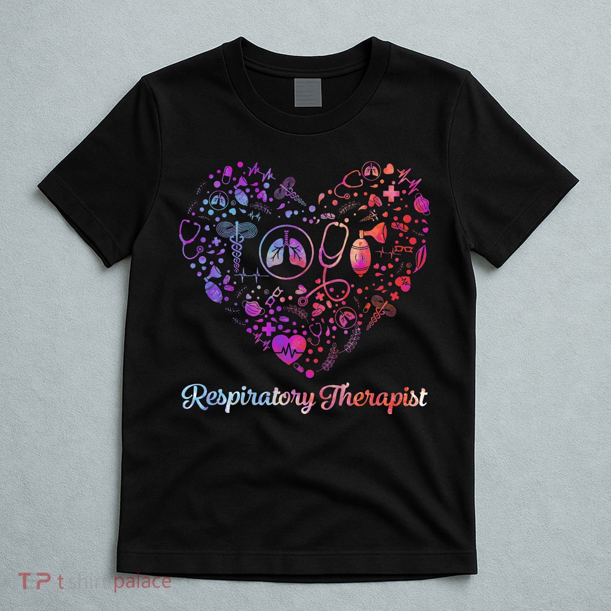 LOVE Tie Dye Heart Respiratory Therapist RT Nurse Nursing T-Shirt