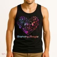 LOVE Tie Dye Heart Respiratory Therapist RT Nurse Nursing Tank Top thumb 3