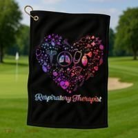 LOVE Tie Dye Heart Respiratory Therapist RT Nurse Nursing Golf Towel thumb 1