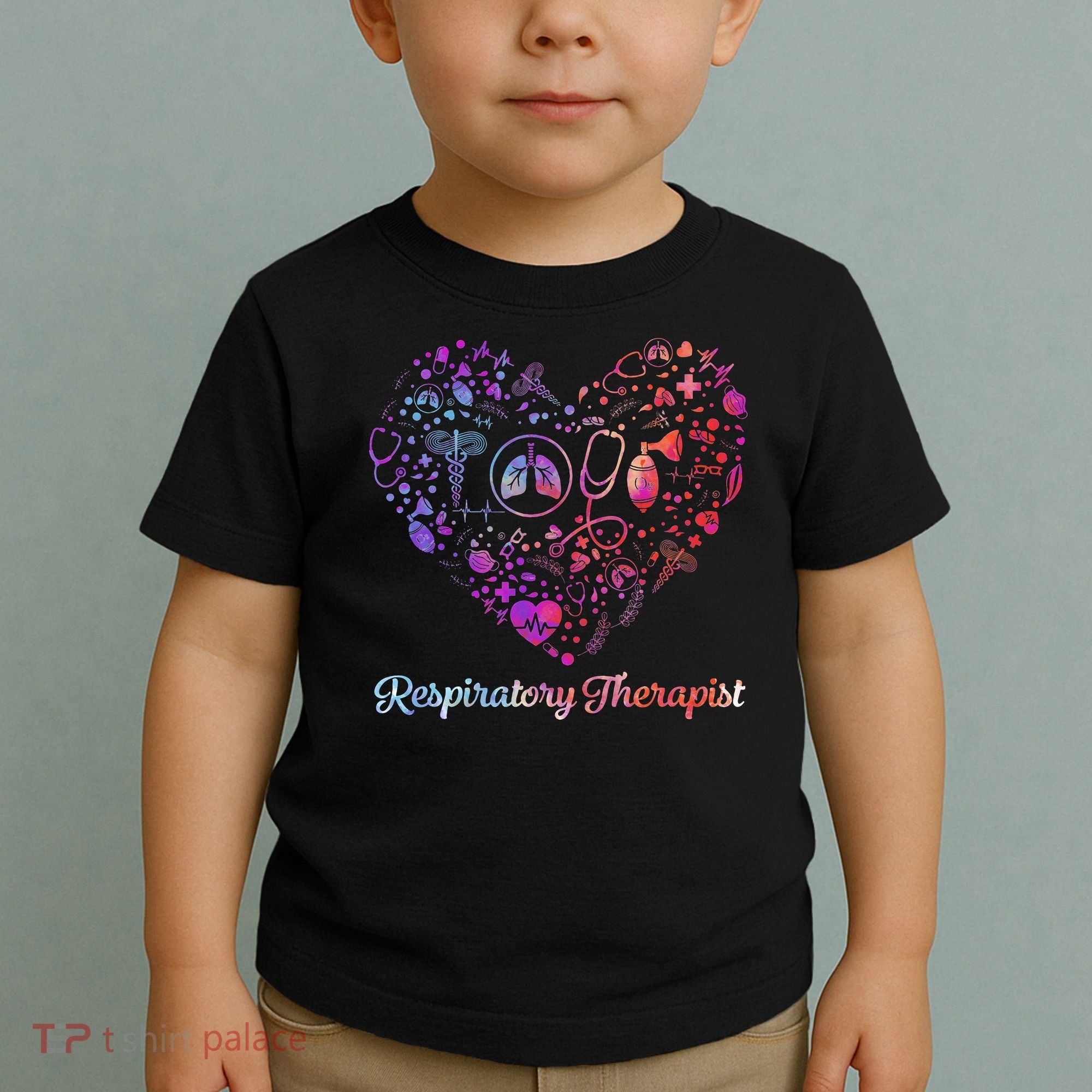 LOVE Tie Dye Heart Respiratory Therapist RT Nurse Nursing Toddler T-Shirt