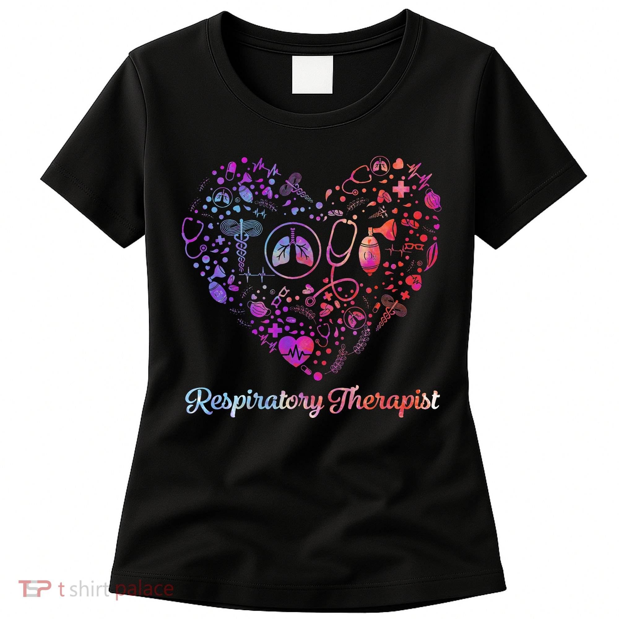 LOVE Tie Dye Heart Respiratory Therapist RT Nurse Nursing Women's T-Shirt