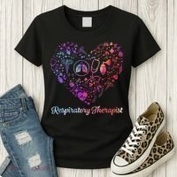 LOVE Tie Dye Heart Respiratory Therapist RT Nurse Nursing Women's T-Shirt thumb 3