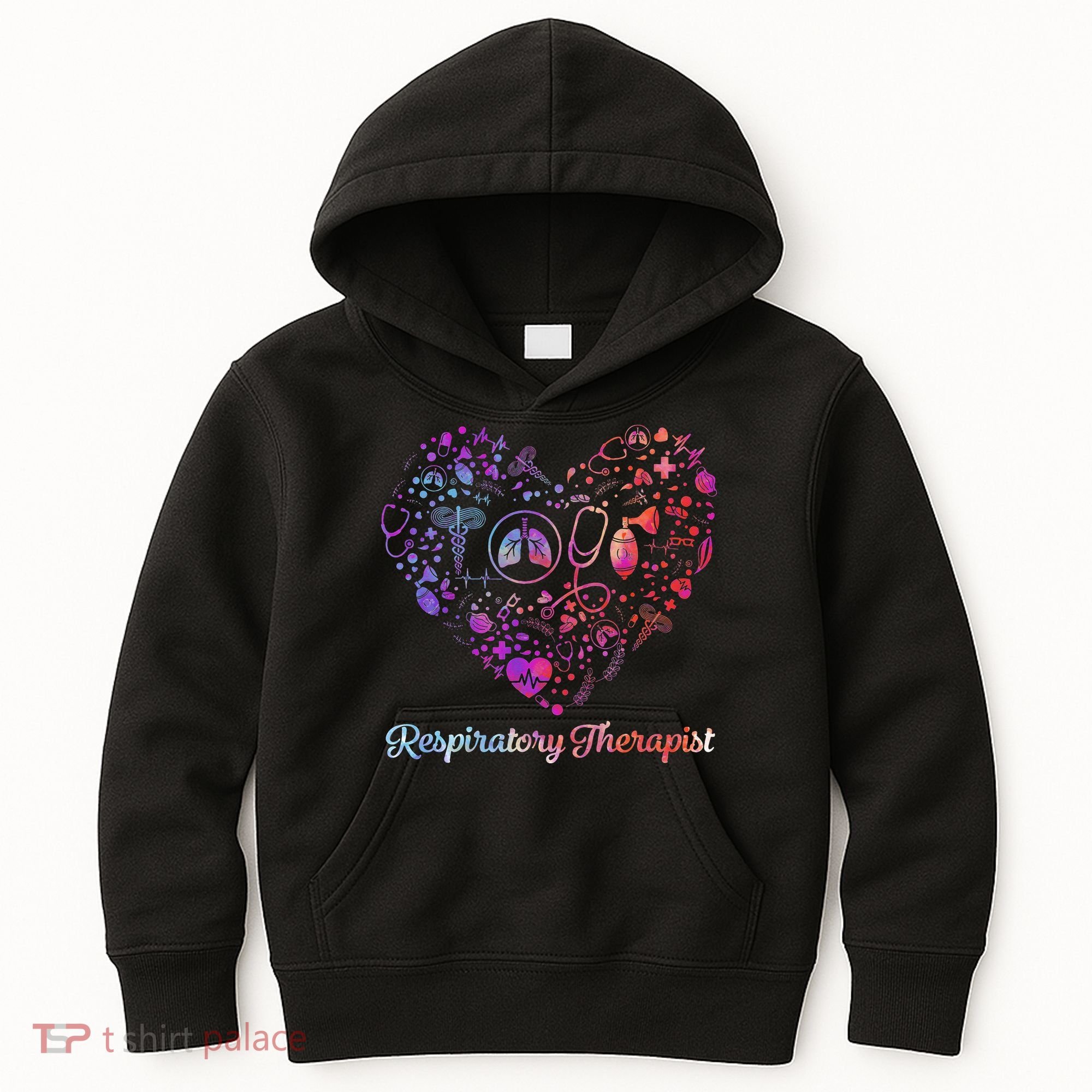 LOVE Tie Dye Heart Respiratory Therapist RT Nurse Nursing Kids Hoodie