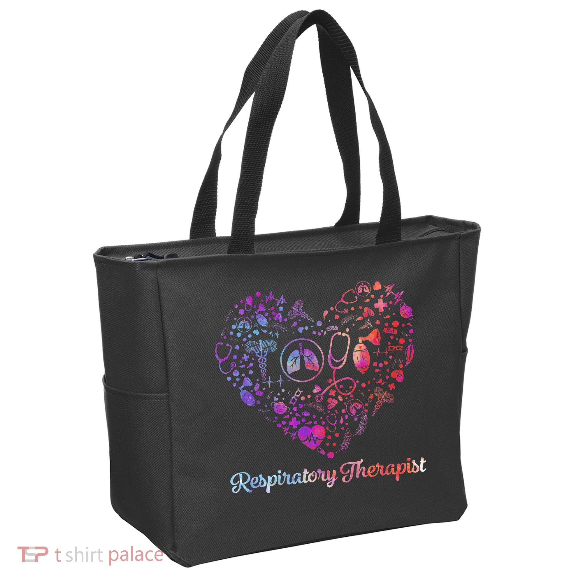 LOVE Tie Dye Heart Respiratory Therapist RT Nurse Nursing Tote Bag