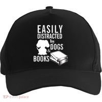Library Themed Easily Distracted By Books And Dogs Gift Five-Panel Snapback Cap thumb 0