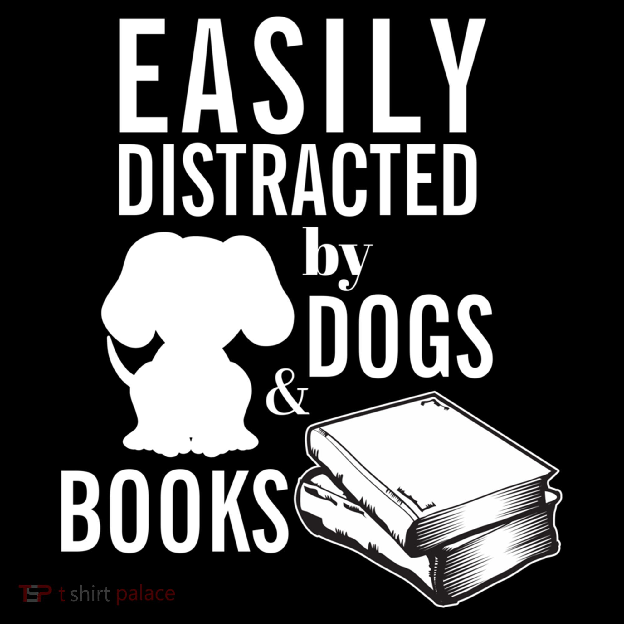 Library Themed Easily Distracted By Books And Dogs Gift Women's Hoodie