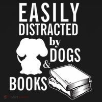Library Themed Easily Distracted By Books And Dogs Gift Ornament thumb 1