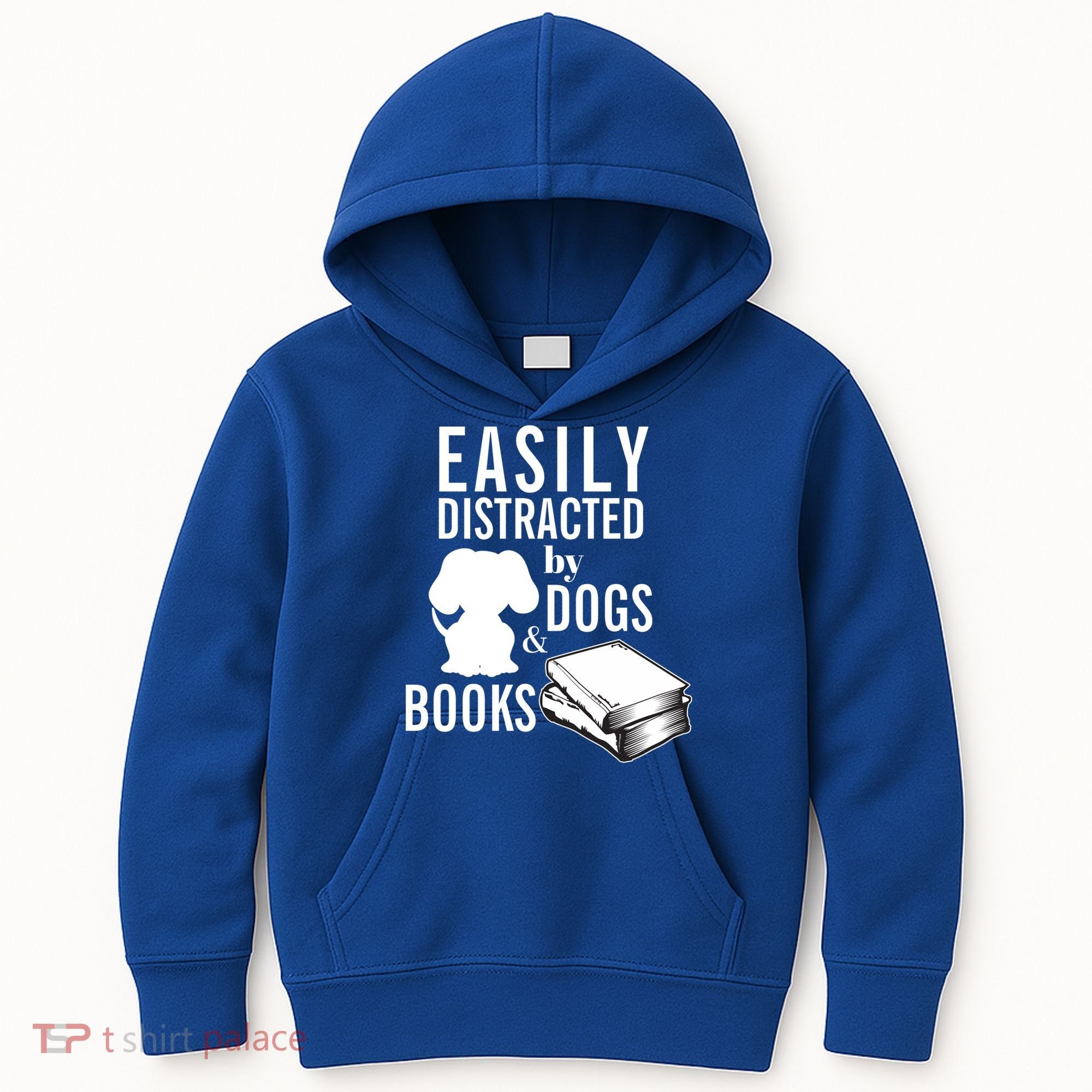 Library Themed Easily Distracted By Books And Dogs Gift Kids Hoodie