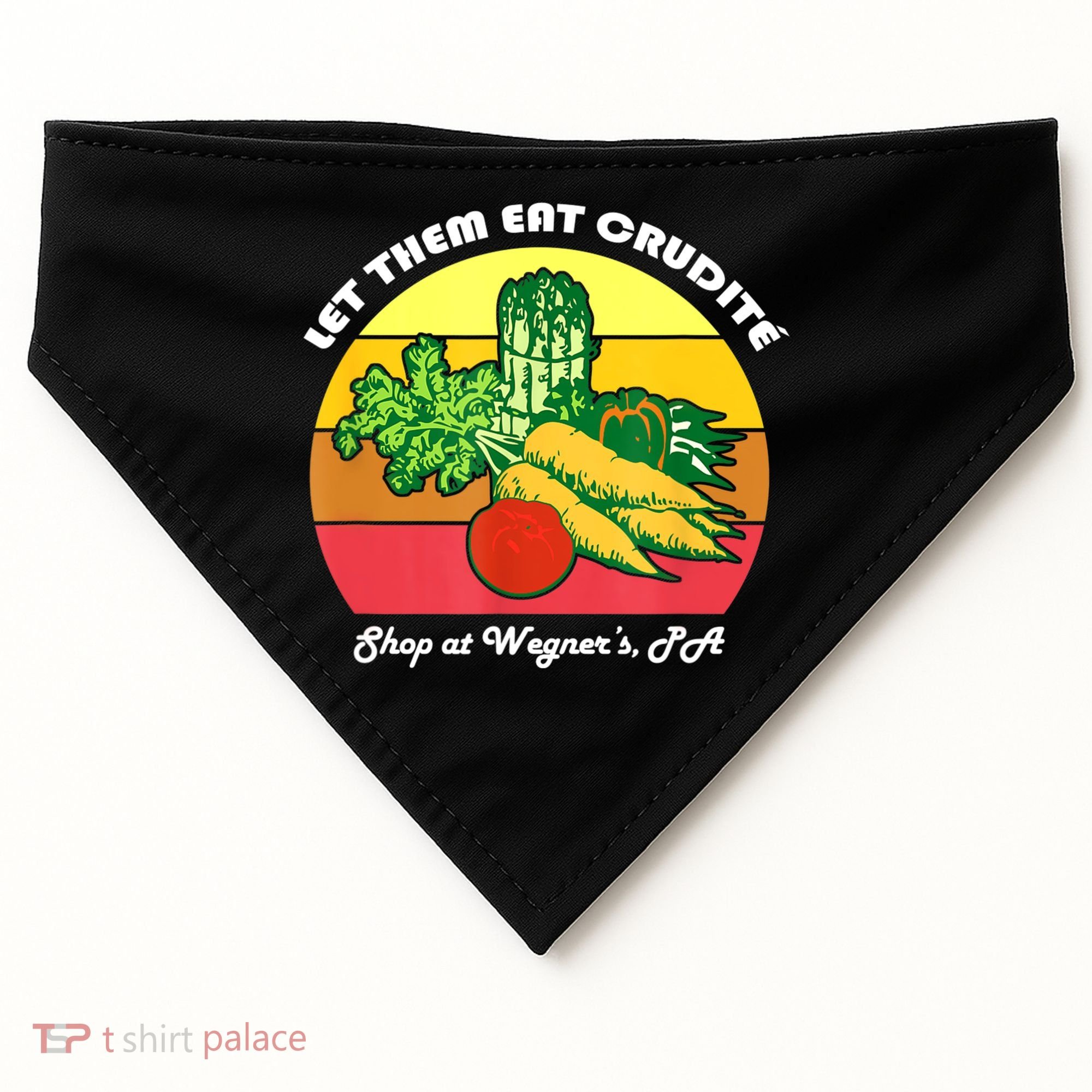 Let Them Eat Crudite Wegner's Meme USA-Made Doggie Bandana