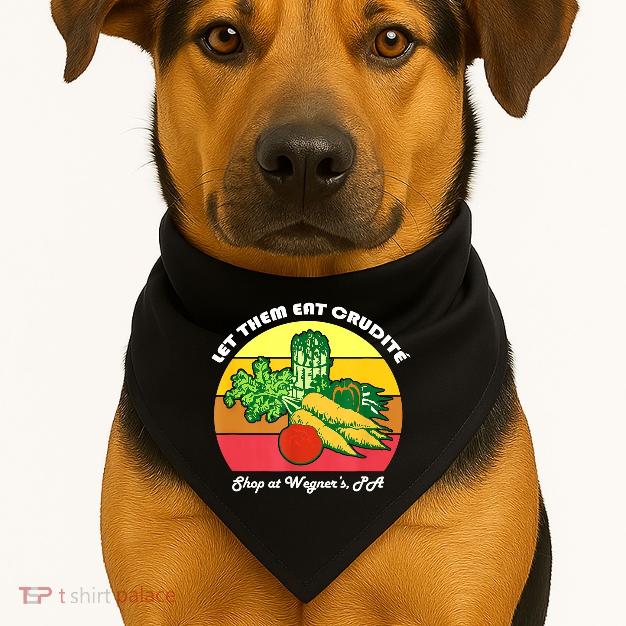 Let Them Eat Crudite Wegner's Meme USA-Made Doggie Bandana