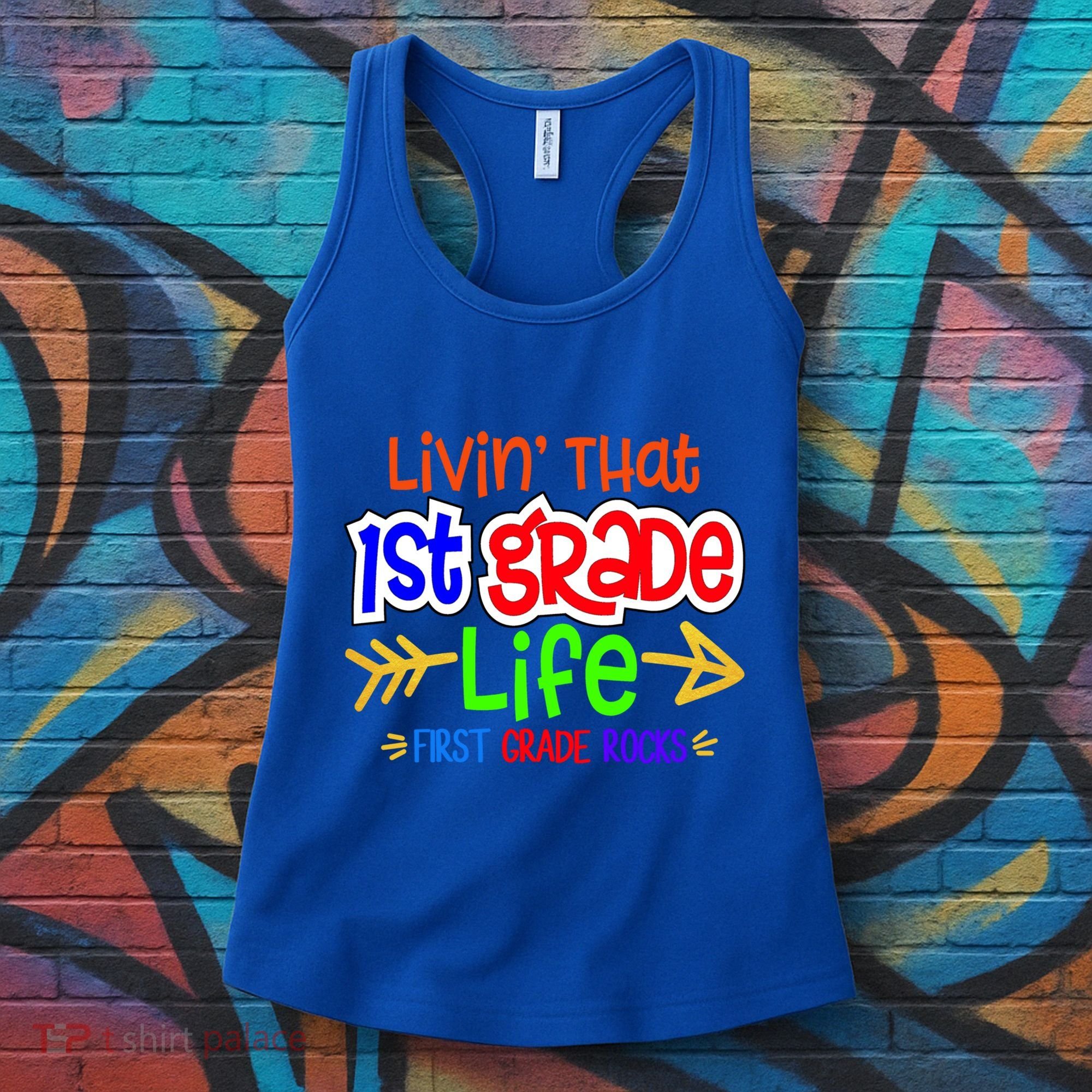 Livin That First Grade Life First Grade Rocks 1St Grade Gift Women's Tank Top