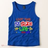 Livin That First Grade Life First Grade Rocks 1St Grade Gift Tank Top thumb 2