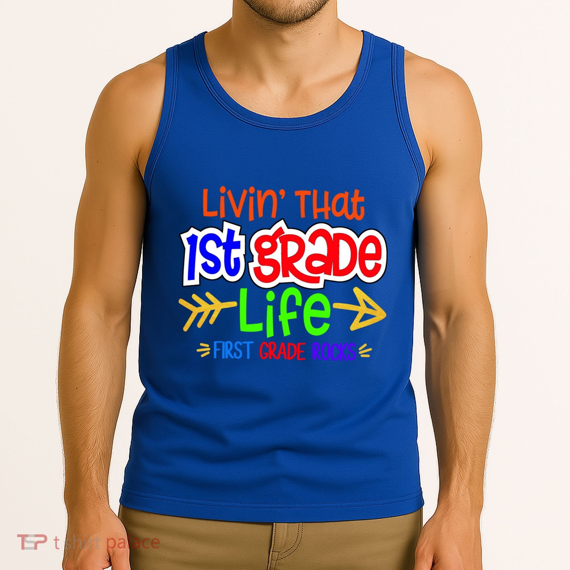 Livin That First Grade Life First Grade Rocks 1St Grade Gift Tank Top