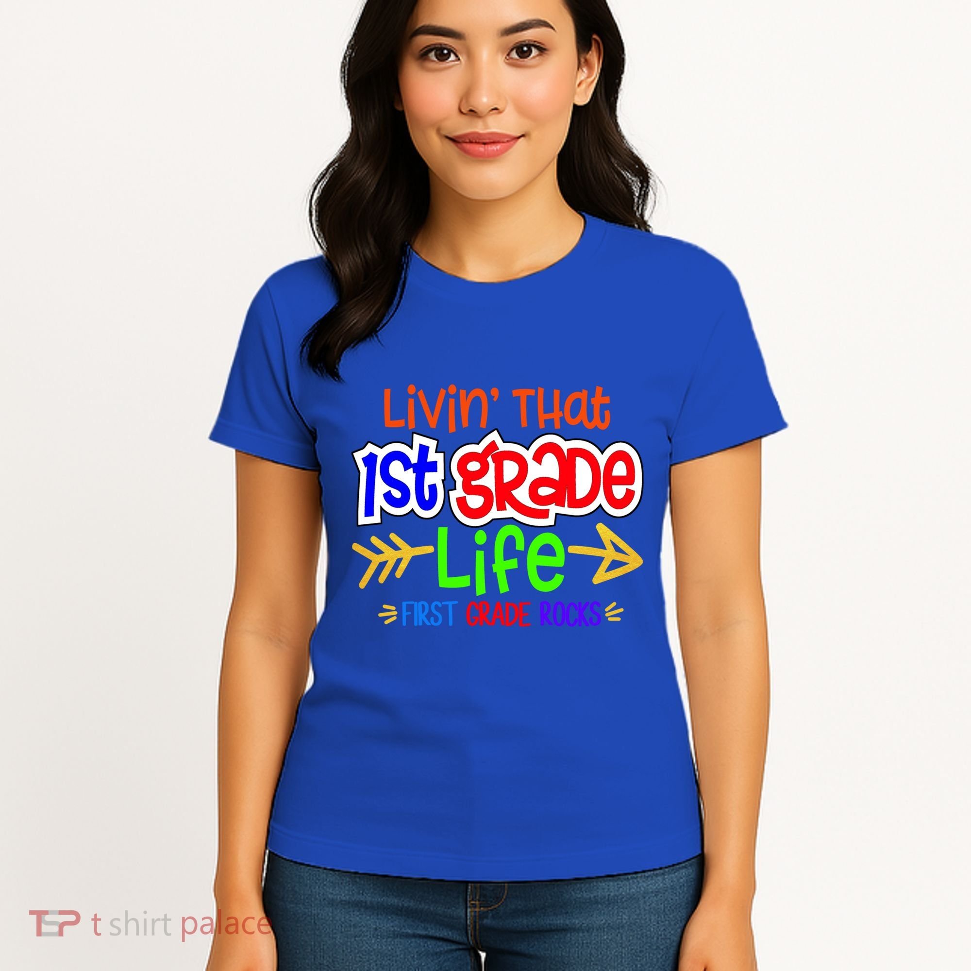 Livin That First Grade Life First Grade Rocks 1St Grade Gift Women's T-Shirt