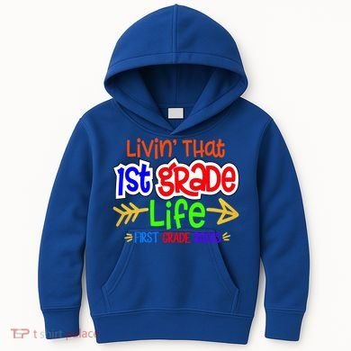 Livin That First Grade Life First Grade Rocks 1St Grade Gift Kids Hoodie
