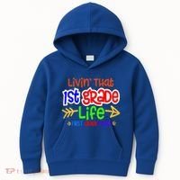Livin That First Grade Life First Grade Rocks 1St Grade Gift Kids Hoodie thumb 0