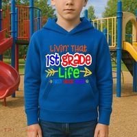 Livin That First Grade Life First Grade Rocks 1St Grade Gift Kids Hoodie thumb 2
