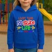 Livin That First Grade Life First Grade Rocks 1St Grade Gift Kids Hoodie thumb 3