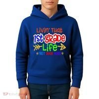 Livin That First Grade Life First Grade Rocks 1St Grade Gift Kids Hoodie thumb 4
