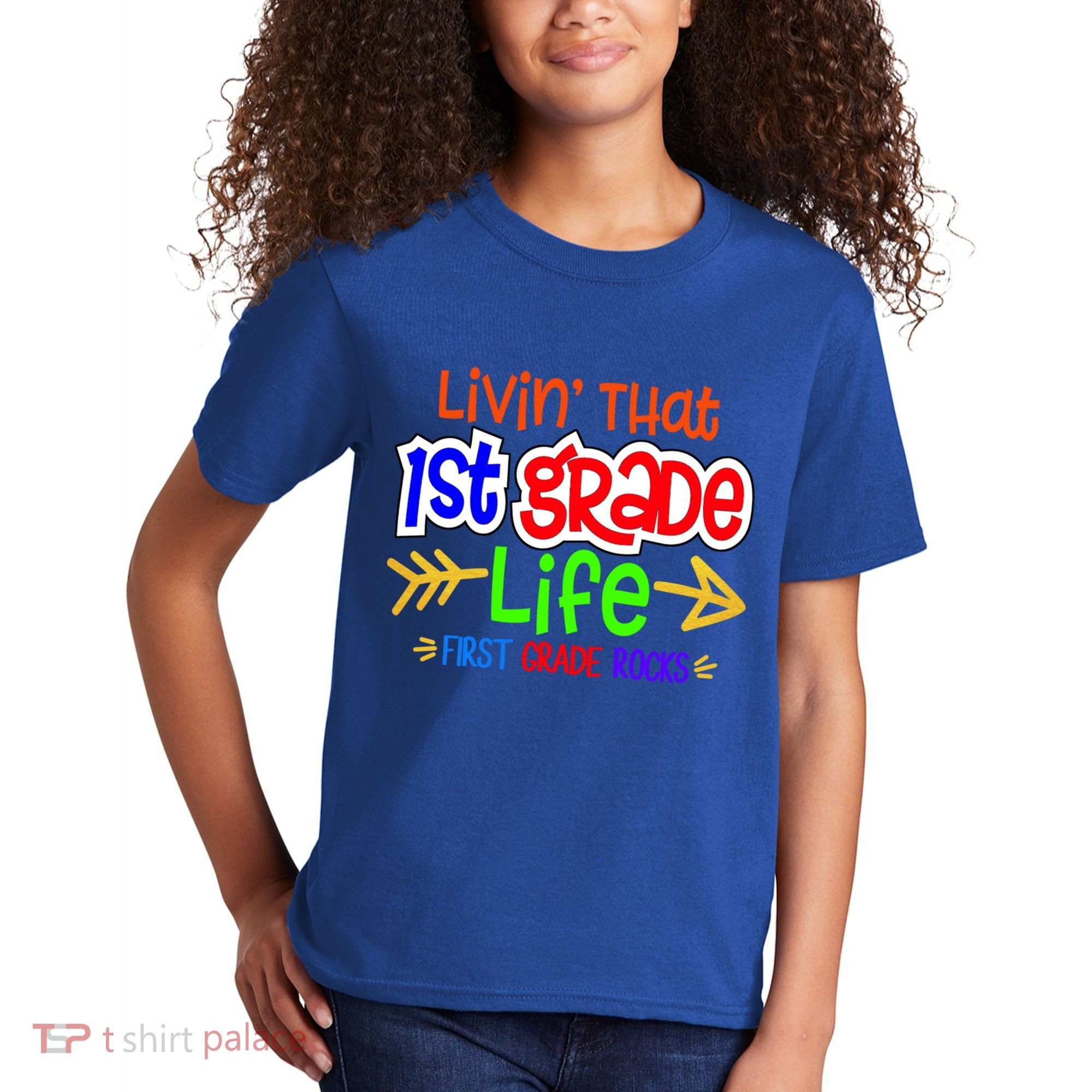 Livin That First Grade Life First Grade Rocks 1St Grade Gift Kids T-Shirt