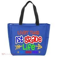 Livin That First Grade Life First Grade Rocks 1St Grade Gift Tote Bag thumb 0
