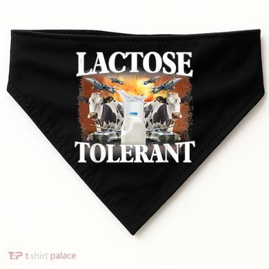 Lactose Tolerant Funny Trending Meme USA-Made Doggie Bandana