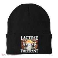 Lactose Tolerant Funny Trending Meme Beanie thumb 0