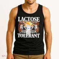 Lactose Tolerant Funny Trending Meme Tank Top thumb 3