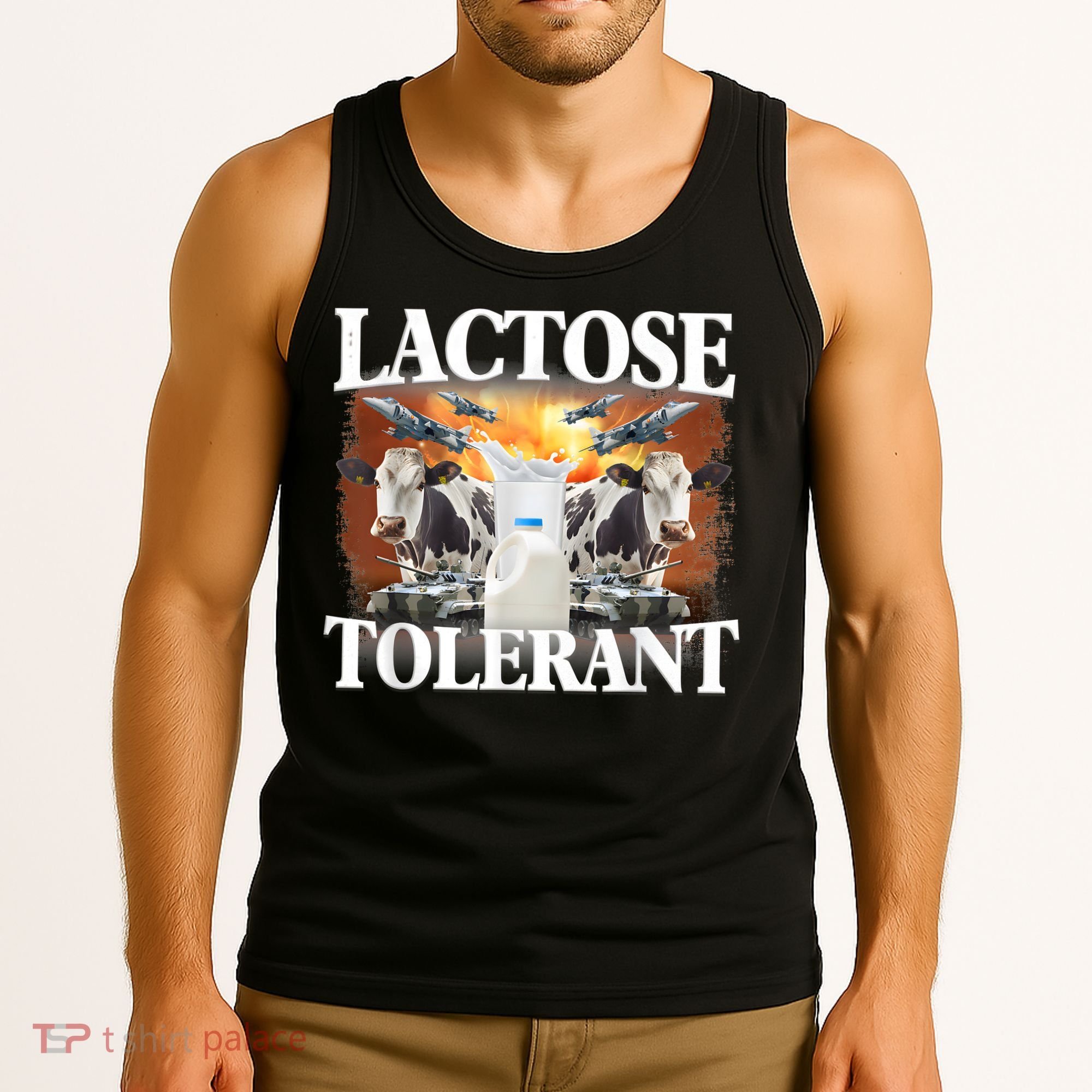 Lactose Tolerant Funny Trending Meme Tank Top