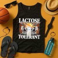 Lactose Tolerant Funny Trending Meme Tank Top thumb 4