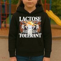 Lactose Tolerant Funny Trending Meme Kids Hoodie thumb 3