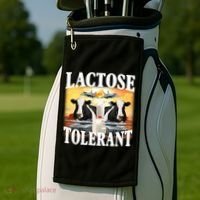 Lactose Tolerant Funny Cow Golf Towel thumb 2