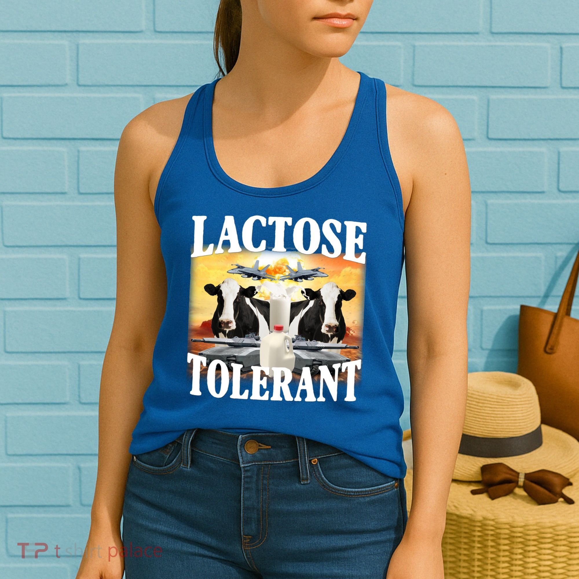 Lactose Tolerant Funny Cow Women's Tank Top
